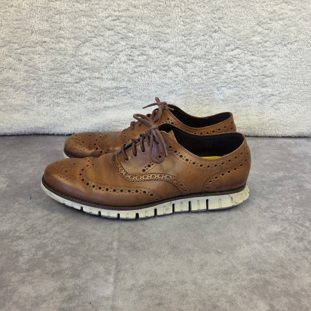 Cole Haan Zerogrand Wingtip Oxford British Tan Leather C14493 Mens Shoes